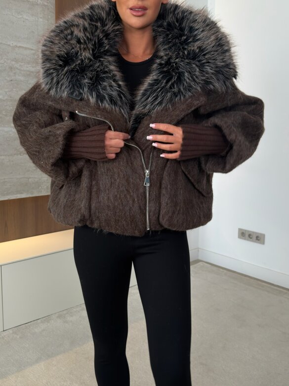 Jacket Marco with wool chocolate