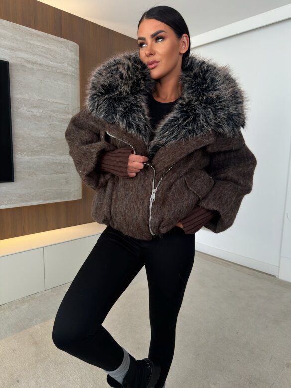 Jacket Marco with wool chocolate