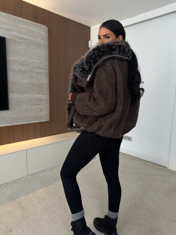 Jacket Marco with wool chocolate