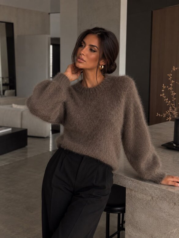 Sweter Elenna z moherem mocca