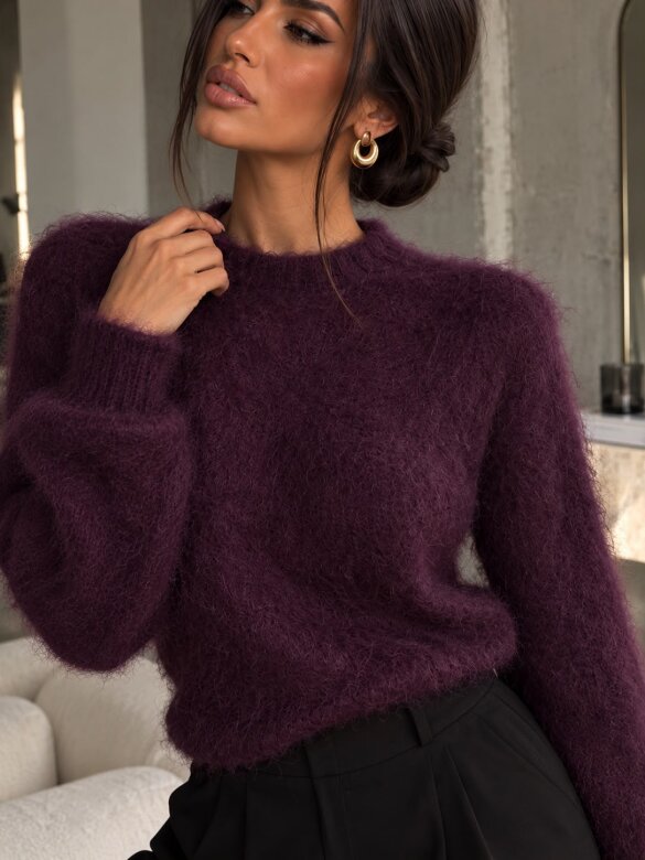 Sweater Elenna with mohair plum