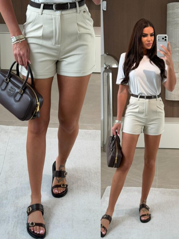 Szorty Loriano jasnobeżowe 