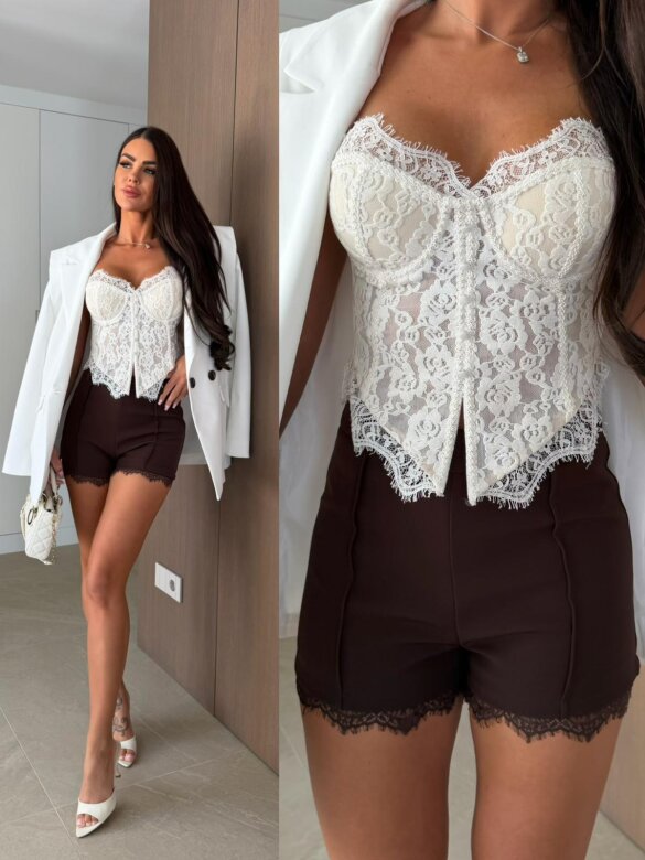 Shorts Love Lace chocolate