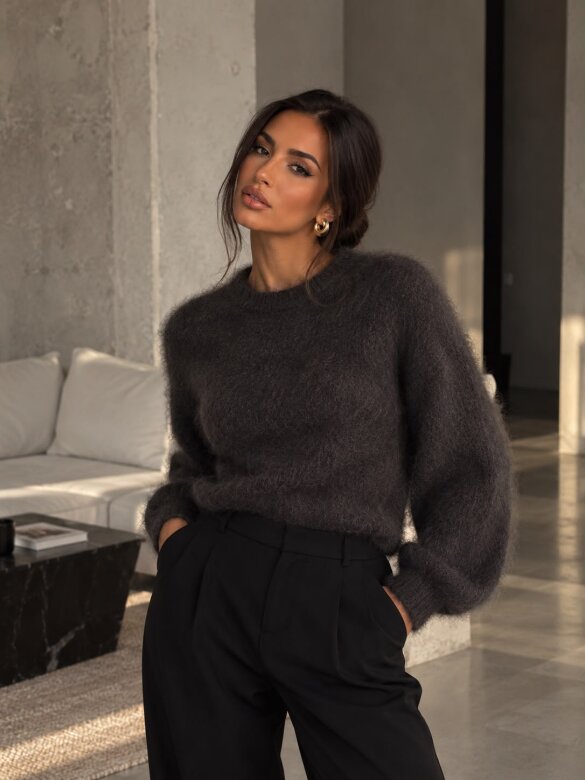 Sweater Elenna with mohair chocolate