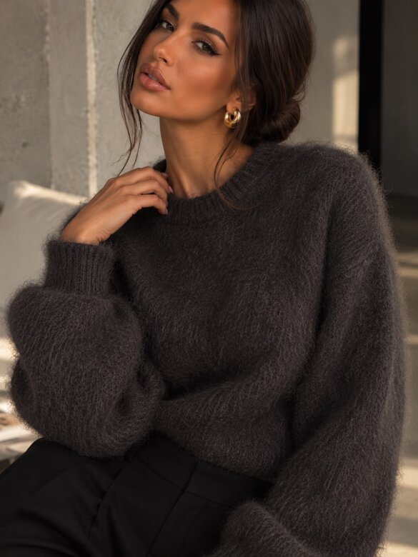 Sweater Elenna with mohair chocolate