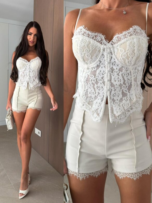 Shorts Love Lace light beige