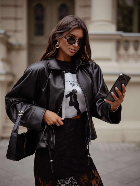 Kurtka Nelly eko skóra czarna