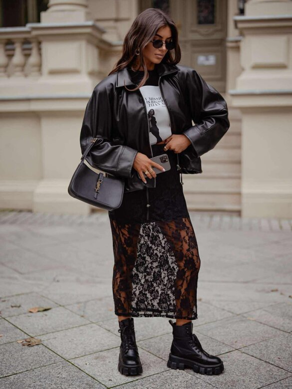 Kurtka Nelly eko skóra czarna