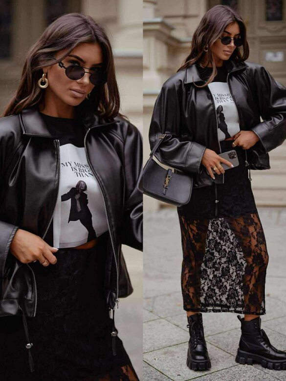 Kurtka Nelly eko skóra czarna