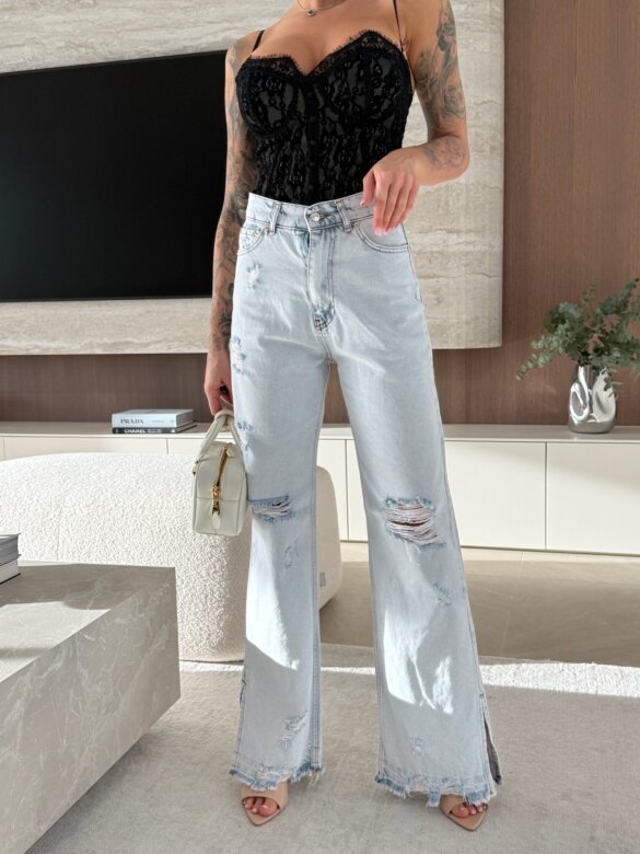 Spodnie Sylvio jeans jasnoniebieskie