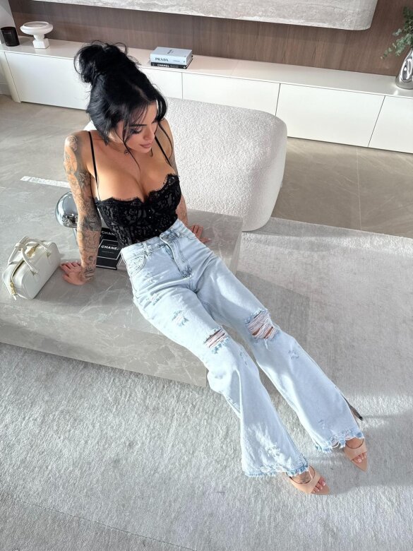 Spodnie Sylvio jeans jasnoniebieskie