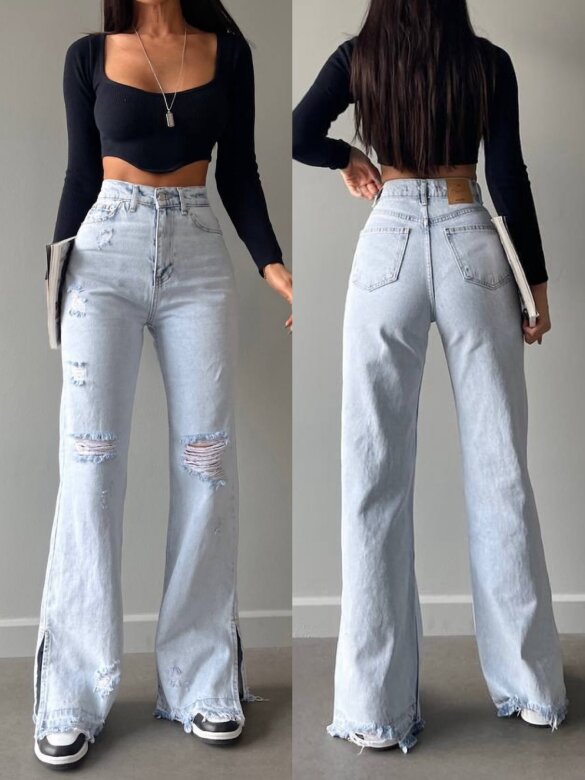 Spodnie Sylvio jeans jasnoniebieskie