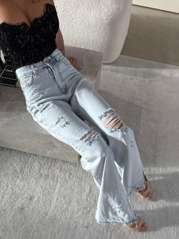 Spodnie Sylvio jeans jasnoniebieskie