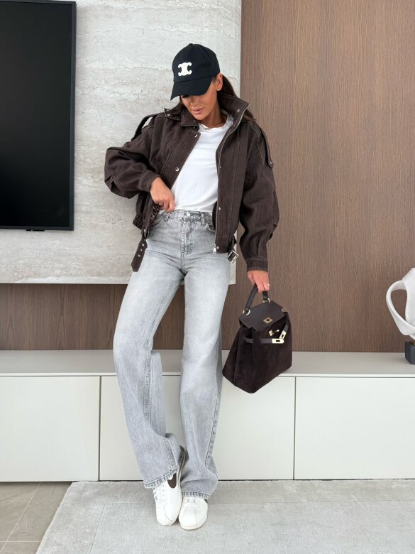 Katana Clarinda jeans brązowa