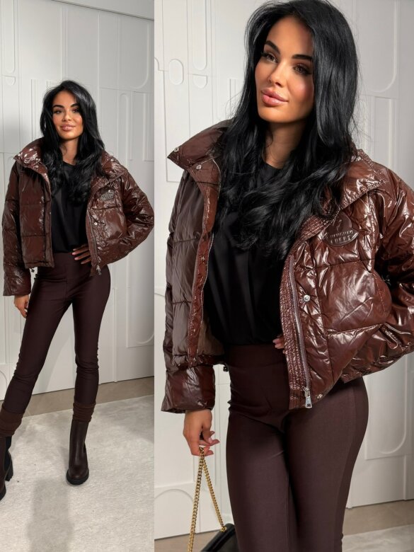 Kurtka Amelys short czekoladowa