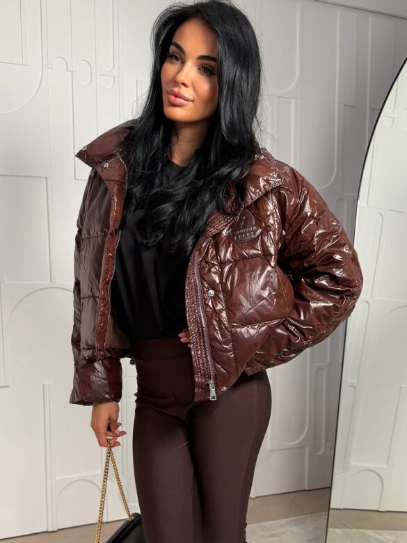 Kurtka Amelys short czekoladowa