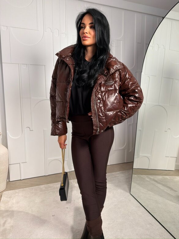 Kurtka Amelys short czekoladowa