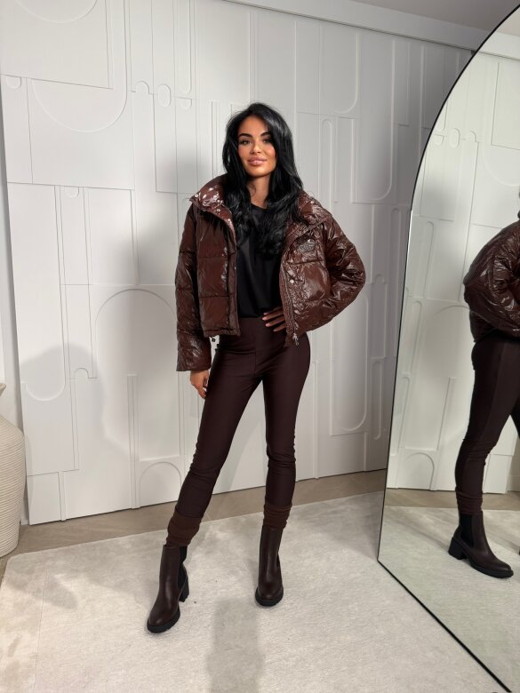 Kurtka Amelys short czekoladowa