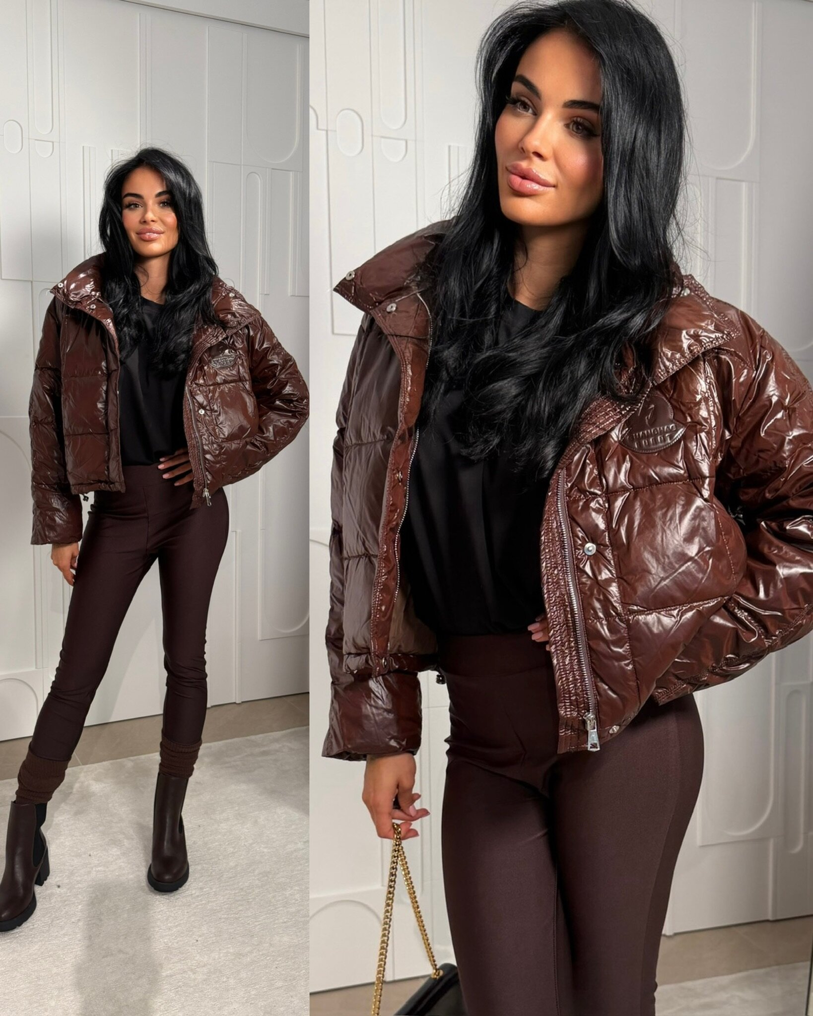 Kurtka Amelys short czekoladowa