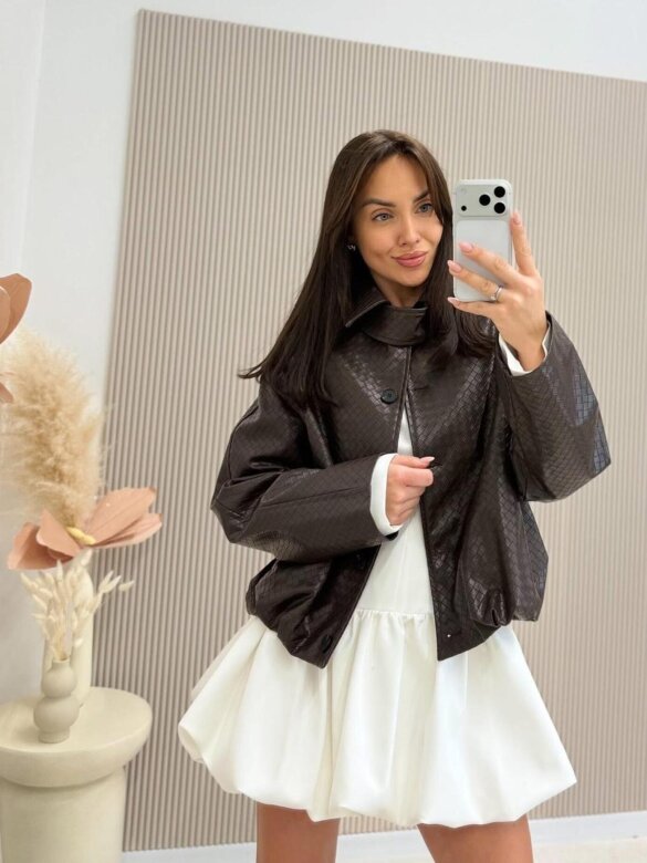 Kurtka Gerta eko-skóra czekoladowa 