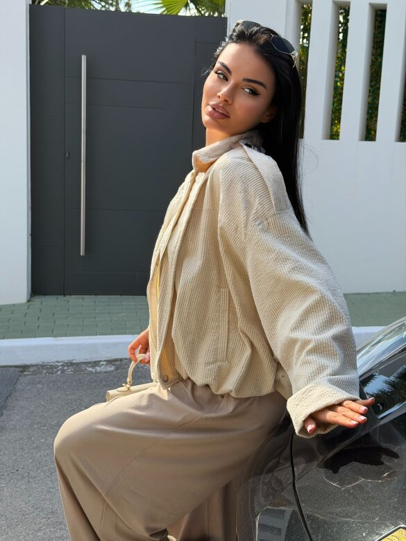 Bomber jacket Urban Muse II corduroy light beige