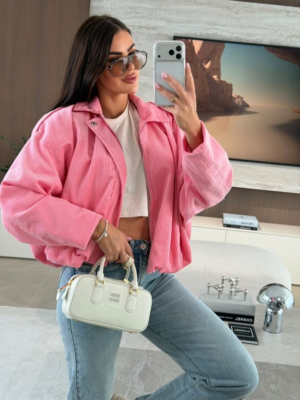 Bomberka Urban Muse II sztruksowa różowa 