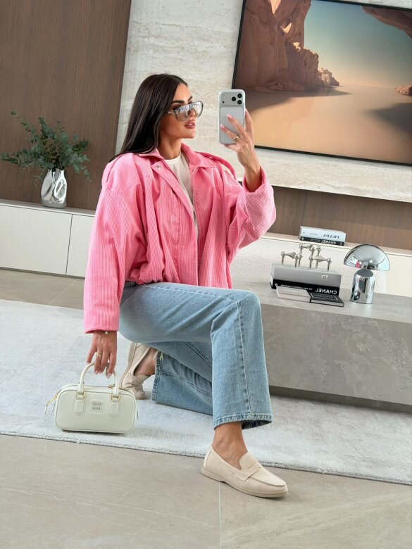 Bomberka Urban Muse II sztruksowa różowa 