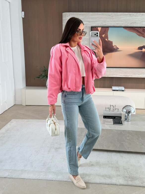 Bomberka Urban Muse II sztruksowa różowa 