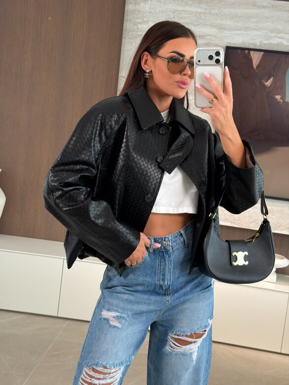 Kurtka Gerta eko-skóra czarna 