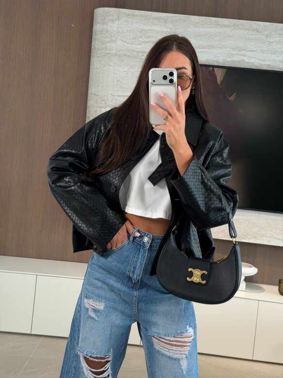 Kurtka Gerta eko-skóra czarna 