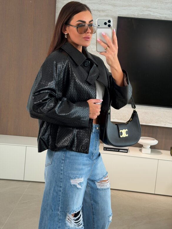 Kurtka Gerta eko-skóra czarna 