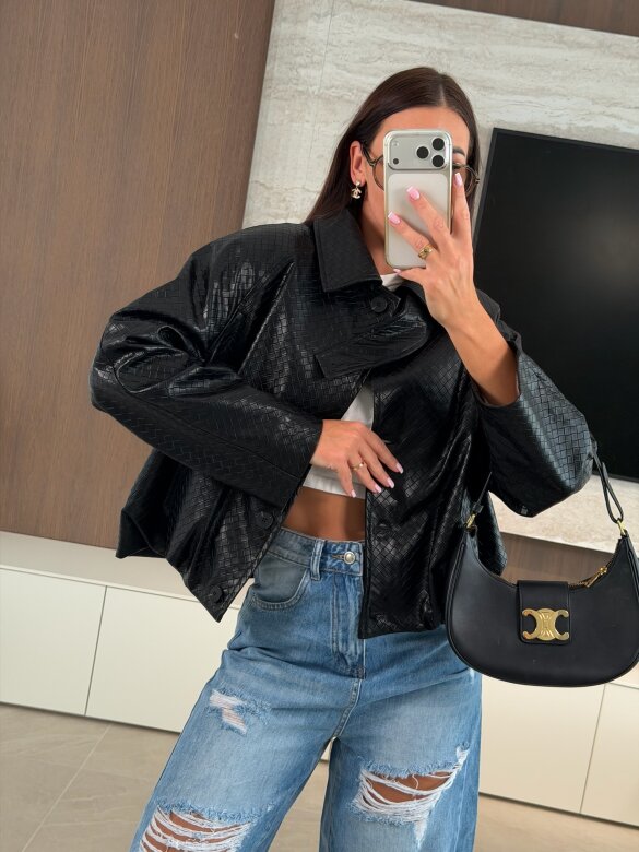 Kurtka Gerta eko-skóra czarna 