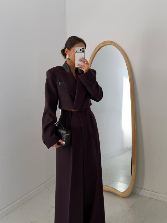 Blazer Venezia with viscose plum