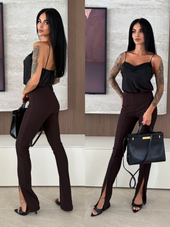 Spodnie Watching Her Move brązowe 