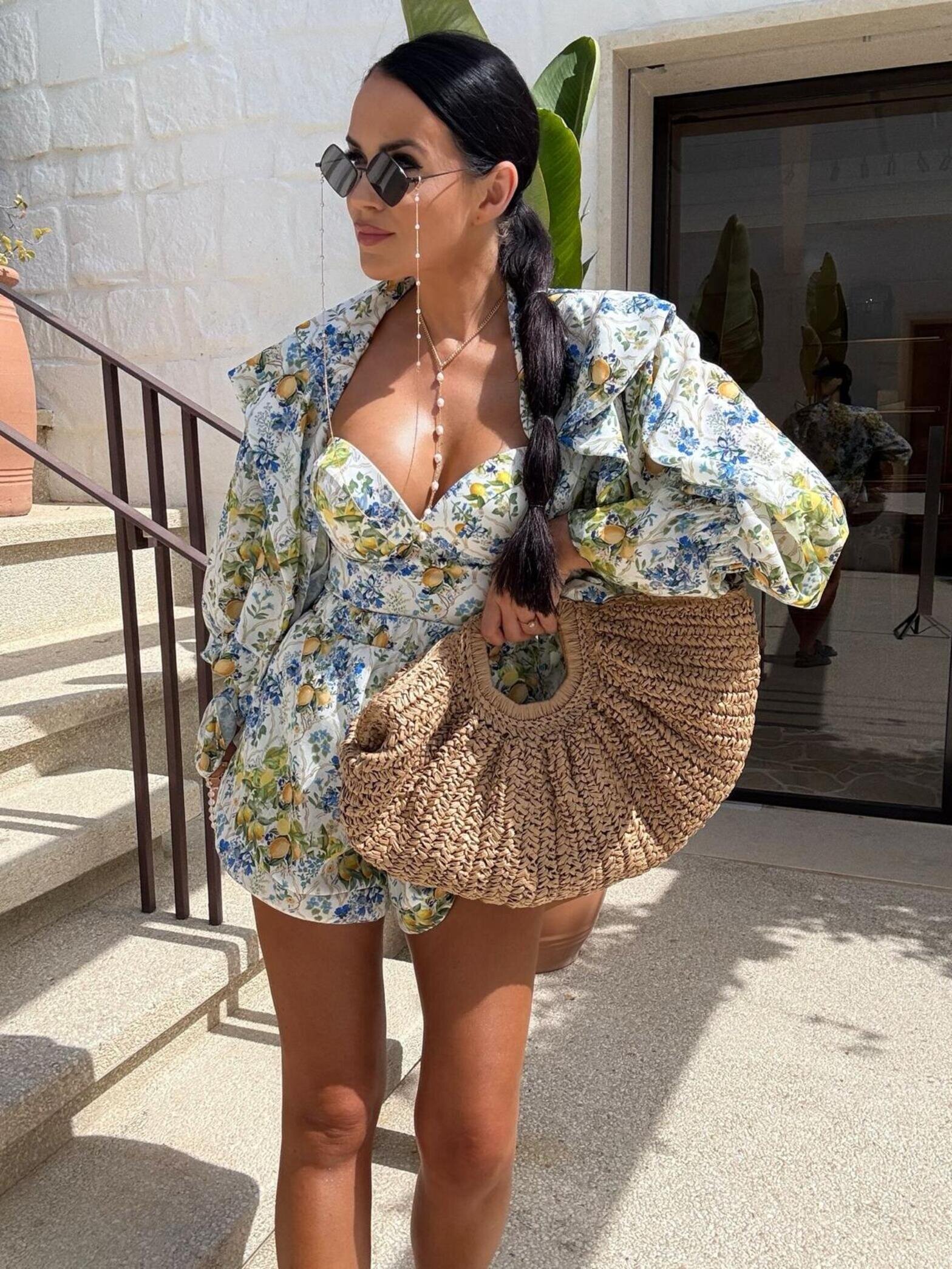 Body Bonne w print białe