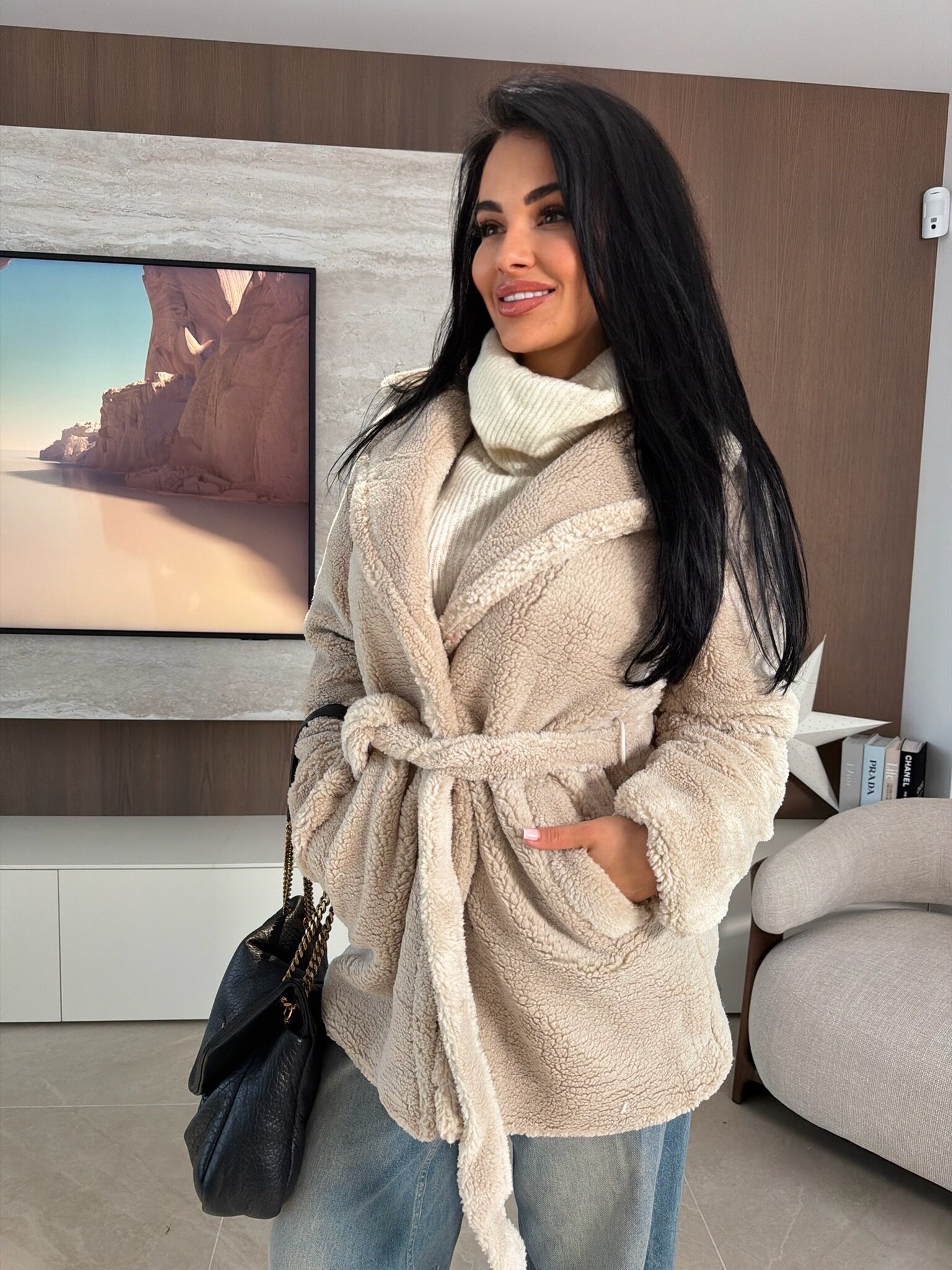 Futro Torren beżowe 