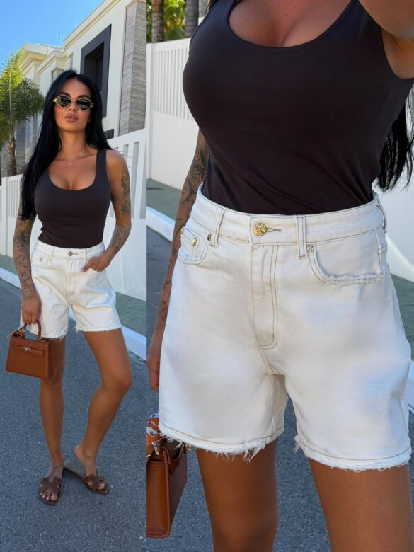 Szorty Soreno jeans białe