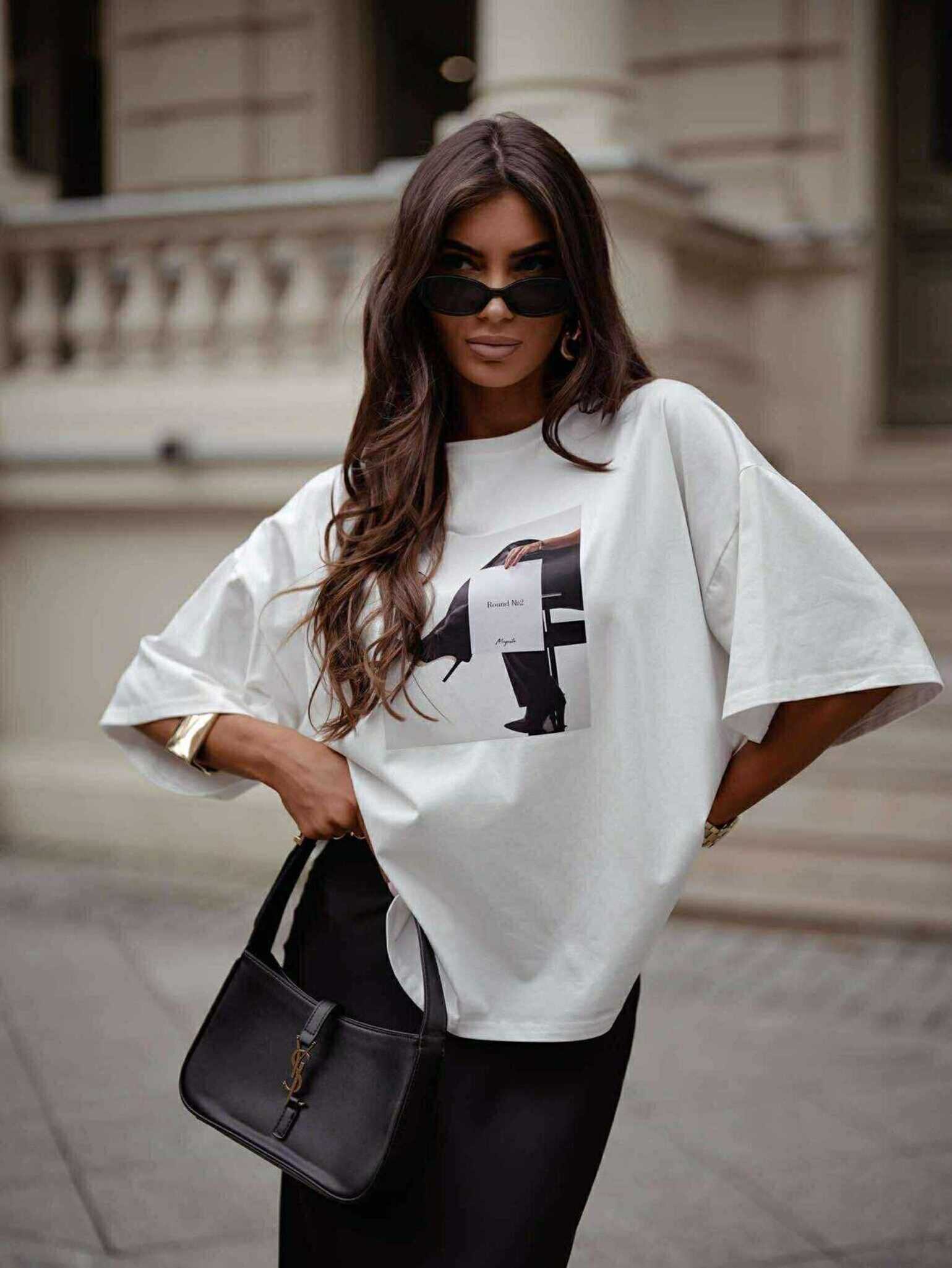 T-shirt Round biały 