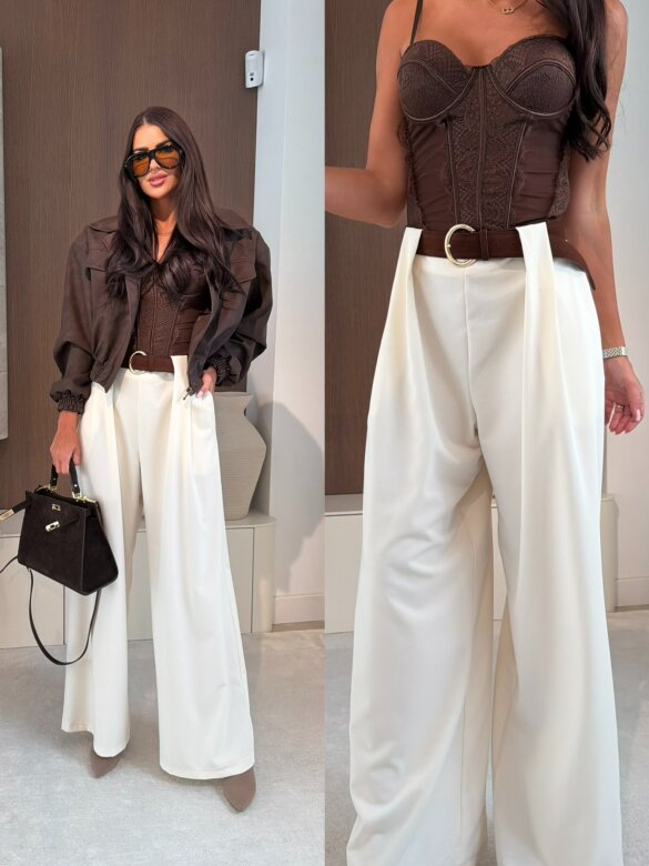 Spodnie Scott elegant ecru 