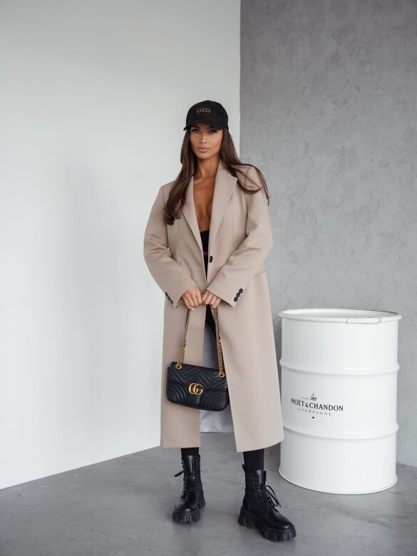 Płaszcz London long dresowy beżowy