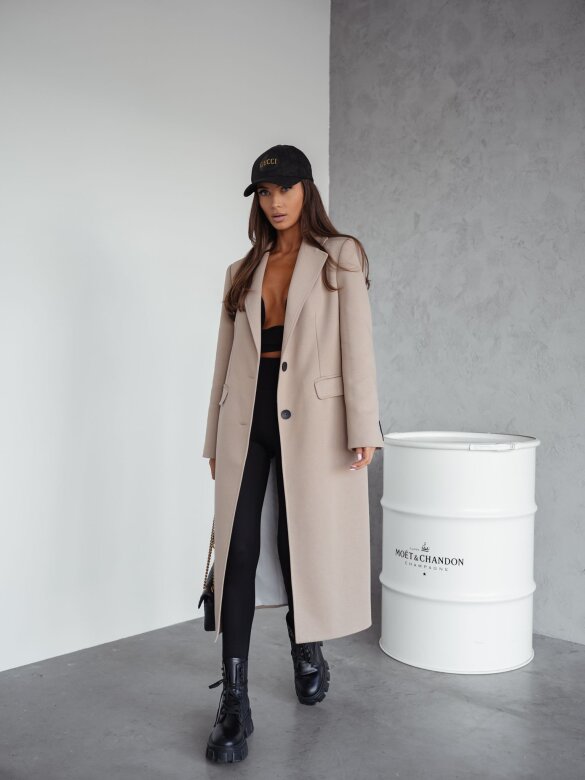 Płaszcz London long dresowy beżowy