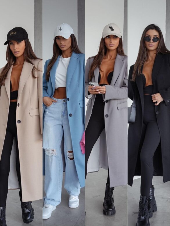 Płaszcz London long dresowy beżowy