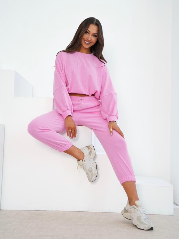 Komplet 2w1 Loreine sztruksowy różowy