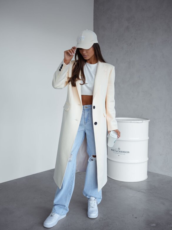 Płaszcz London long dresowy ecru 