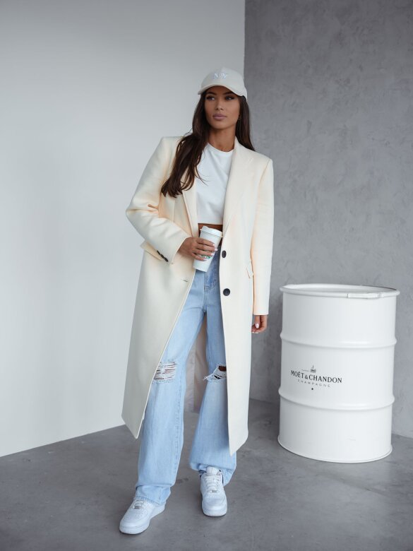 Płaszcz London long dresowy ecru 
