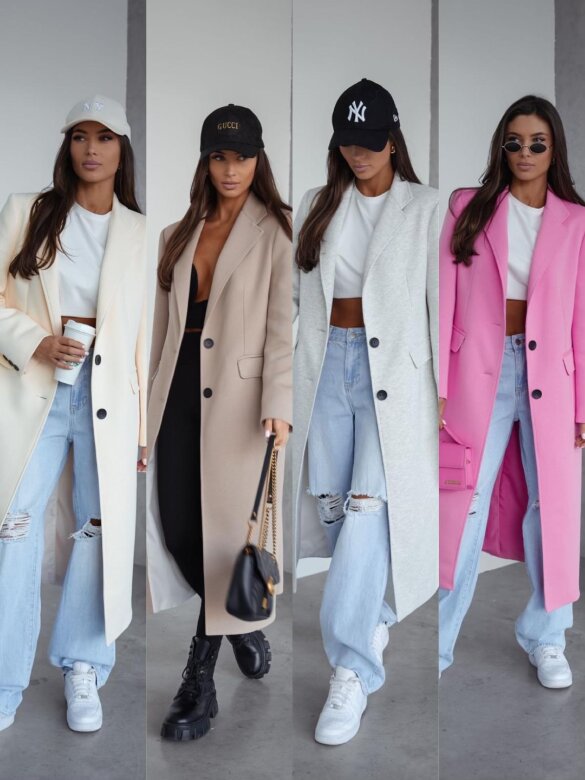 Płaszcz London long dresowy ecru 