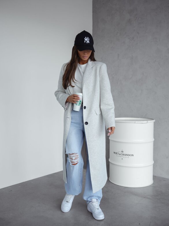 Płaszcz London long dresowy szary 