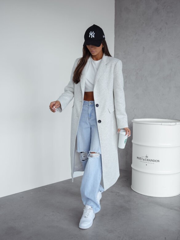 Płaszcz London long dresowy szary 