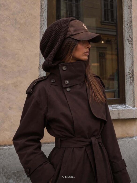 Balaclava Warm z wełną i kaszmirem czekoladowa