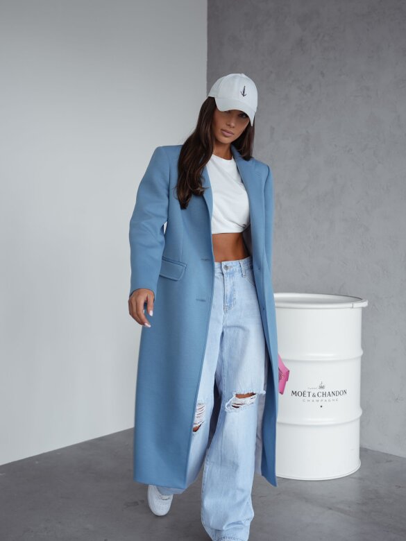 Płaszcz London long dresowy niebieski